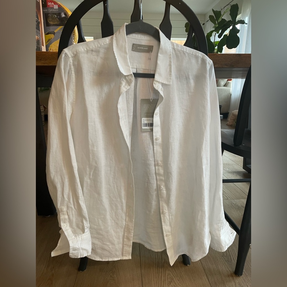 White Everlane linen shirt NWT